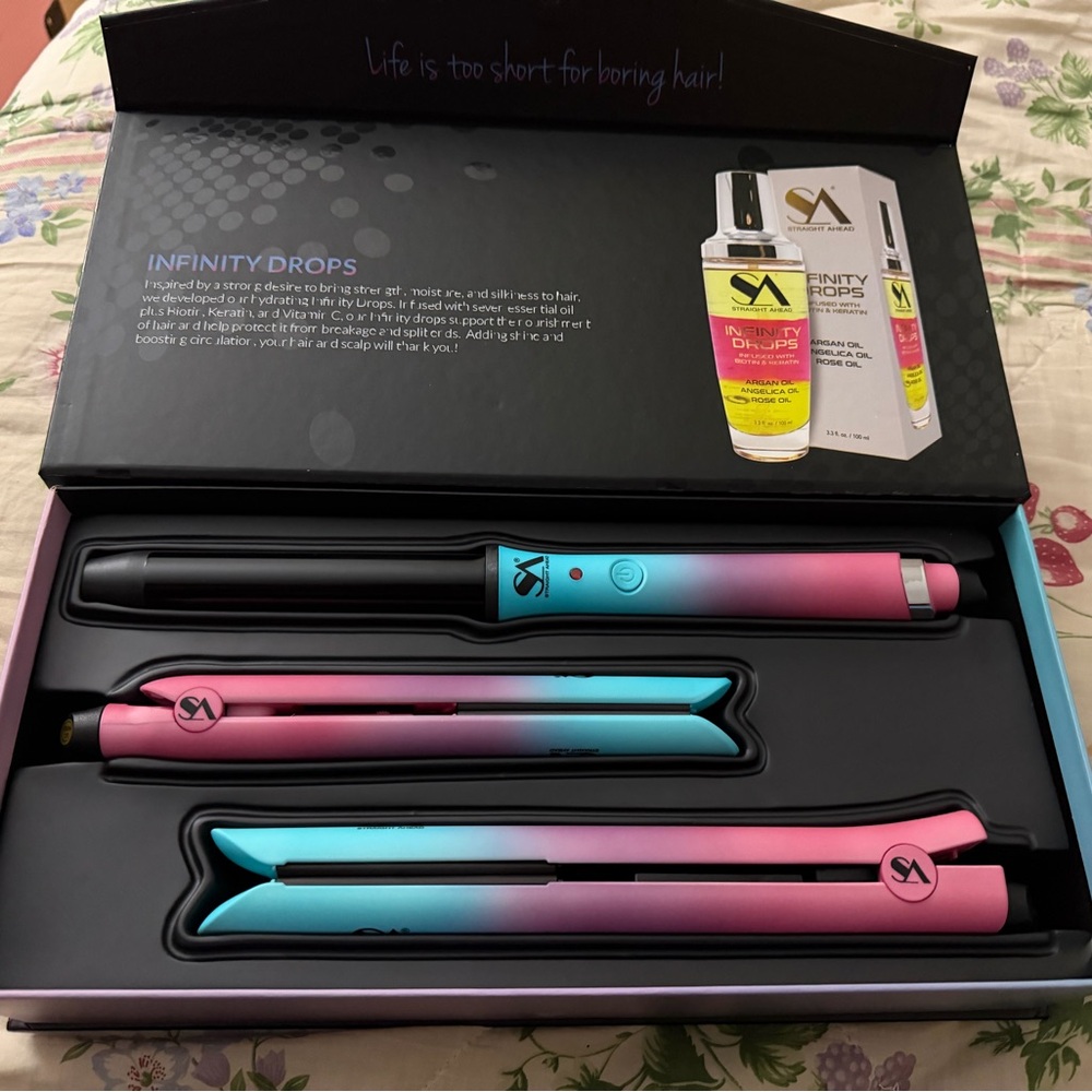SA Infinity Drops Hair Styling Set - Pink and Blue